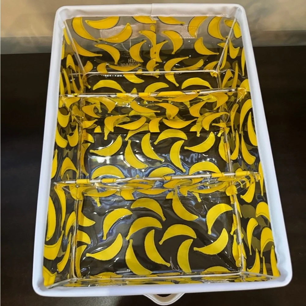 TAYLOR MADISON LG YELLOW “GO BANANAS” PRINT VINYL BATHROOM STORAGE